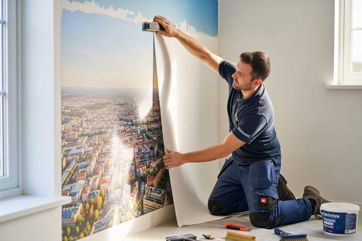 pose de papier peint panoramique